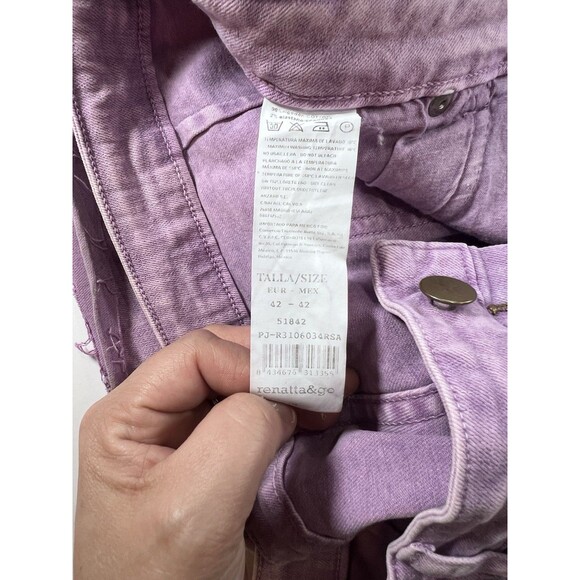 Renatta&go Flair Leg Jeans Cut Off Woman’s Sz 42 Dyed Purple. OOAK‎ - Picture 10 of 10
